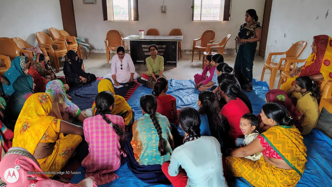 Meeting with adolescent girls in Garwar