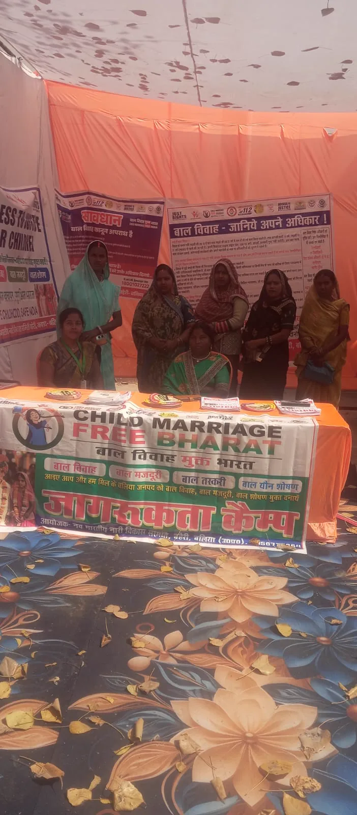 Women participating in a child marriage awareness campaign